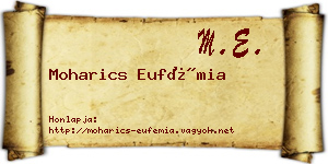 Moharics Eufémia névjegykártya